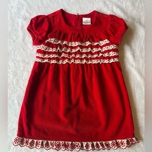 Hanna Andersson Baby Red Christmas Dress. Size 90